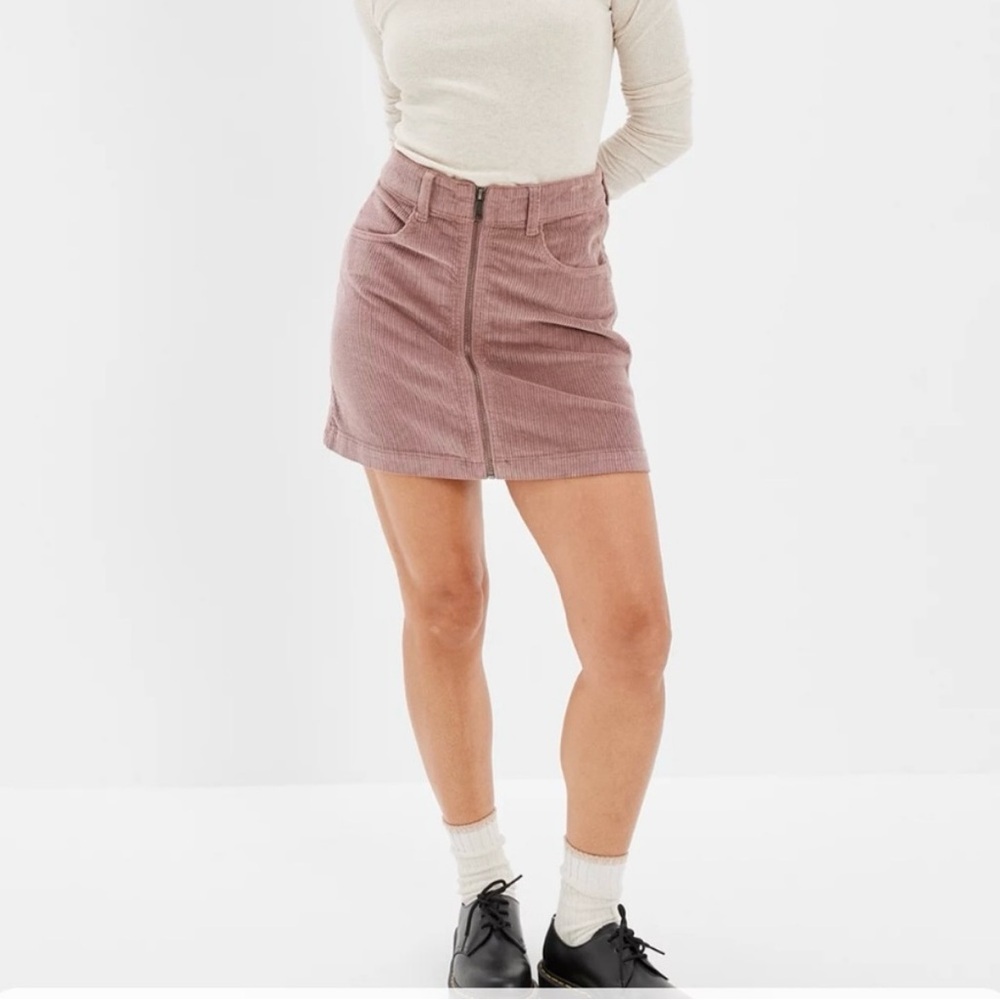 American Eagle Outfitters Mauve Corduroy Mini Skirt